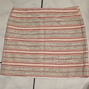 Striped Pink and White Women's Skirt